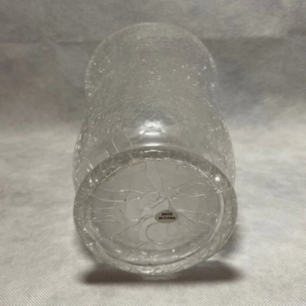 Cracked Glass Hurricane Lamp Vase 8